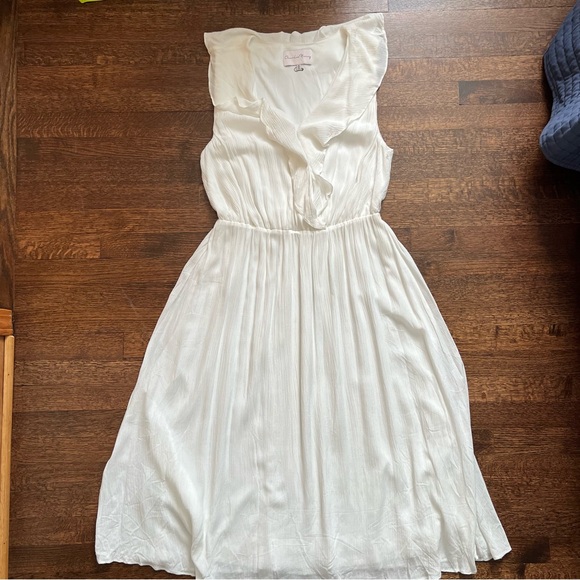 Charles Henry size 1X white ruffle surplus midi dress - Picture 2 of 10